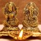 Golden Aluminium Laxmi Ganesh Diwali Oil Diya Lamp