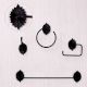 Premium Black Aluminum Bathroom Accessory Set of 4 Vintage Wall-Mounted Design