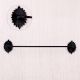 Black Aluminum Wall-Mounted Towel Bar for Bathroom