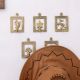Golden Brass Framed Design Single Wall Hooks- Pack of 5