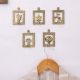 Golden Brass Framed Design Single Wall Hooks- Pack of 5