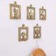 Golden Brass Framed Design Single Wall Hooks- Pack of 5