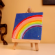Mini Rainbow Canvas Art with Textured Arcs