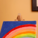 Mini Rainbow Canvas Art with Textured Arcs