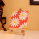 Textured Daisy Mini Canvas on Coral Background