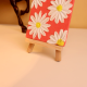 Textured Daisy Mini Canvas on Coral Background