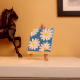 Mini Daisy Canvas Art with Blue Background Texture