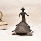 Handcrafted Vintage Folk Brass Turtle Statue with Rider for Decor