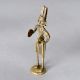 Tribal Art Handmade Brass Man Statue Playing Manjeera for Decor