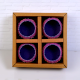 Handmade Washable Terracotta Jali Round Diya Tealight T-Light Candle Holder - Purple - Set of 4