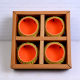 Terracotta Washable Jali Round Diya Tealight T-Light Candle Holder - Orange - Set of 4