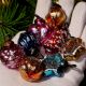 25 Pieces Handmade Multi-Coloured Distressed Glass Christmas Ornament