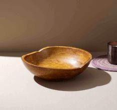 Elegant Curved Wooden Bowl