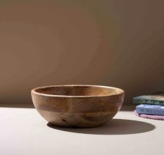 Rustic Round Wooden Bowl