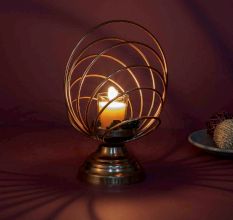 Copper Orb Candle Cradle