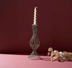 Mossy Twist Iron Taper Holder