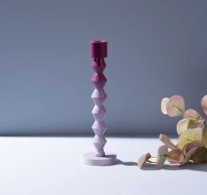 Ombre Prism Aluminum Candle Stands Set of 2