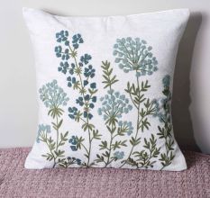 Azure Bloom Pillow Cover
