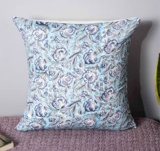Azure Blossom Pillow Cover