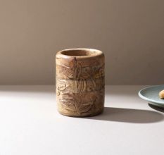 Artisan Leaf-Engraved Spoon Stand