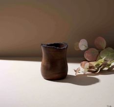 Artisan Wood Spoon Stand with Natural Edge