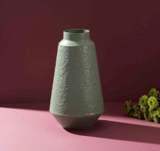 Floral Embrace Iron Vase