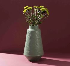 Floral Embrace Iron Vase