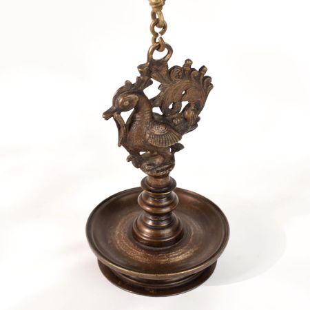 Brass Hanging Villaku Annapakshi Diya Oil Lamp
