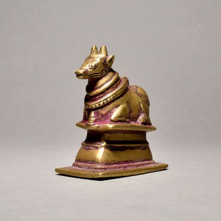 Lord Shiva Brass Nandi Bull In Sitting Pose For Decor