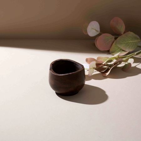 Artisan Carved Wooden Bowl