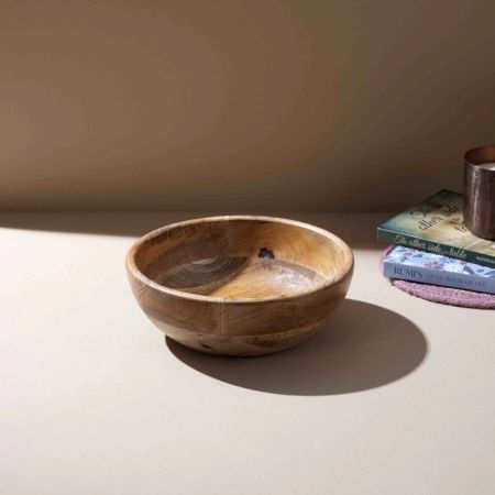 Rustic Round Wooden Bowl