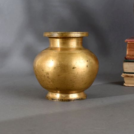 Traditional Brass Holy Water Pot in Antique Finish for Pooja & Home Decor