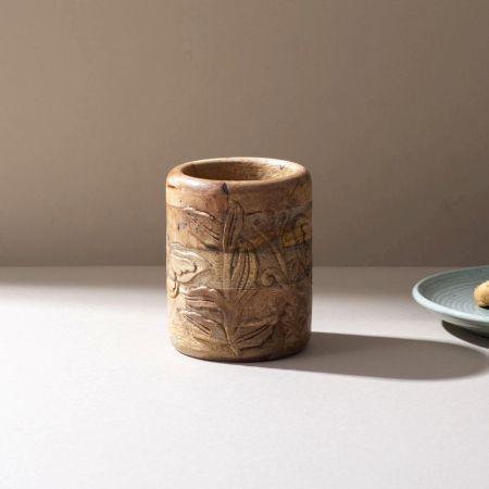 Artisan Leaf-Engraved Spoon Stand