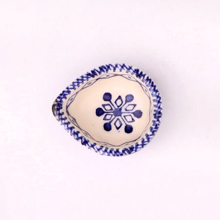 Designer Blue and White Ceramic Diwali Diya For Festival Decoration-Pack of 3