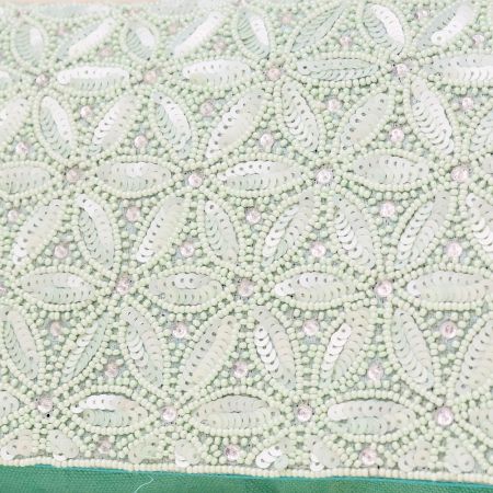 Celestial Bloom Hand-Embroidered Clutch with Elegant Chain Strap