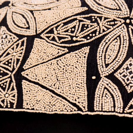 Tribal Mosaic Beaded Clutch with Elegant Chain Strap