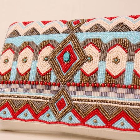 Boho Mirage Embroidered Clutch with Chain Strap
