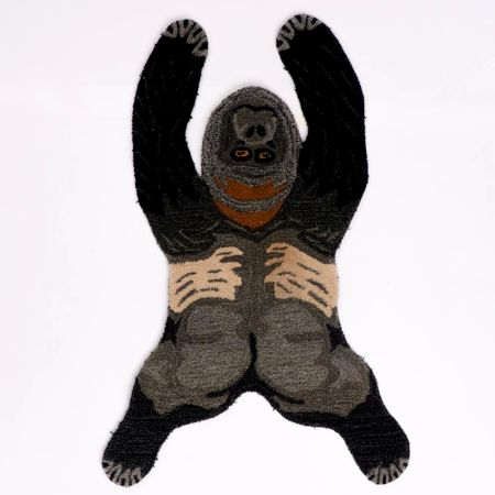 Small Rug Hand Tufted Woolen Groovy Gorilla Rug For Kids Room