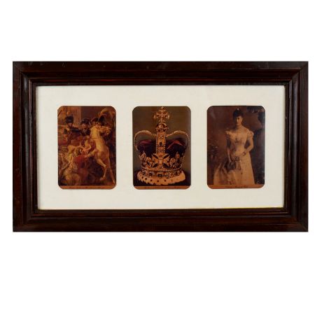 Framed Vintage Postcards of Napoleon British Crown and Queen Mary