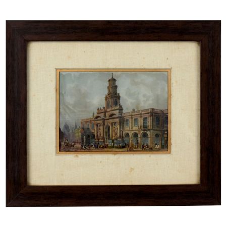 Framed Colonial Era Clock Tower Building Historical Paper Print
