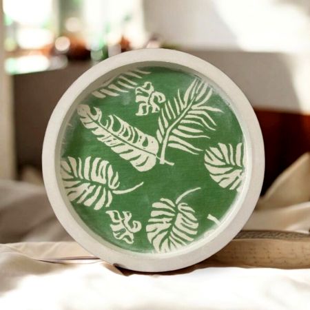 Green Cemented Plate for Home Decor