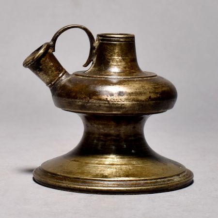 Vintage Small Brass Hooka Base From Central India