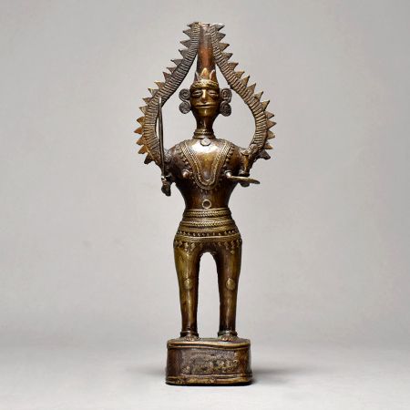 Tribal Art Standing Godest From Bastar Art