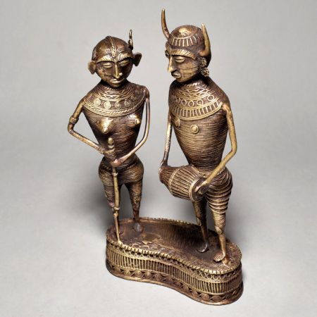 Tribal Art Jungali Figures Male & Female Standing