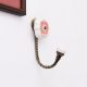 Pink Solid Gold Line Ceramic Hook In Antique Fitting