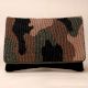 Camouflage Chic Hand-Beaded Sling Bag with Gold Chain Strap