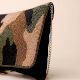 Camouflage Chic Hand-Beaded Sling Bag with Gold Chain Strap
