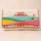 Hand-Beaded Sunrise Landscape Clutch with Vibrant Colors | Party Sling Bag
