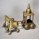 Vintage 2 Horse Cart With Rider Of Brass Material