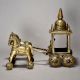 Vintage 2 Horse Cart With Rider Of Brass Material